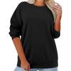 Women's Fashion Casual Round Neck Loose Long Sleeve Solid Color Sweatshirt