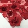140 см * 1 ярд 3D Цветочная Кружевная Ткань Ручной Работы с Вышивкой Бисерной Кружевной Тканью Высококачественная Ткань для Шитья Одежды