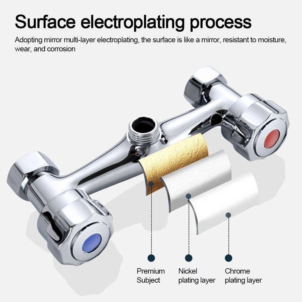 Металлический клапан впускной воды для душа, переключающий клапан горячей и холодной воды, креативный двойной клапан для душевого смесителя