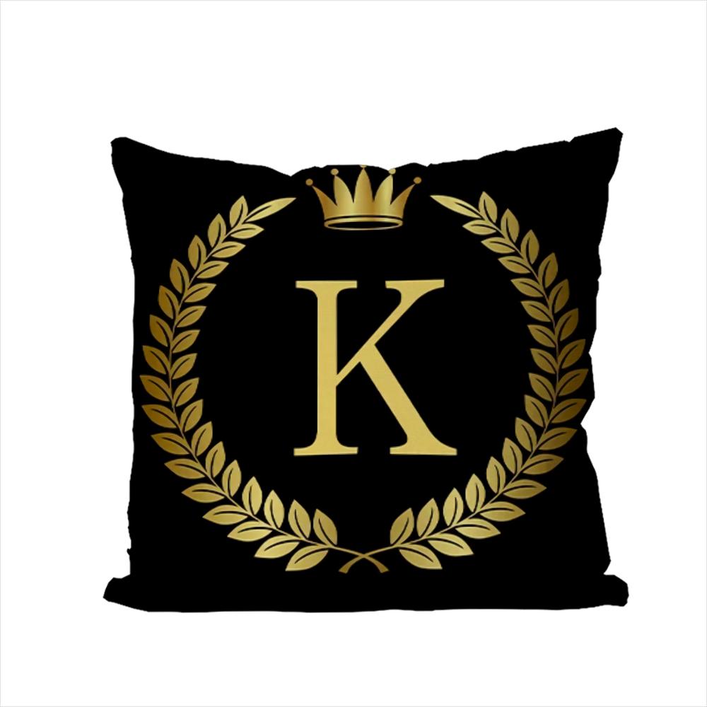 26 Letters Pillow Case For Car Sofa Decorative Home Double-Sided Print Plush Square Throw Pillow Cushion Cover