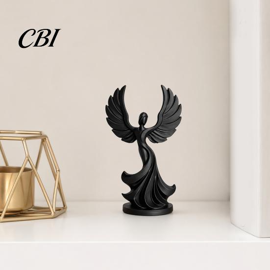 Artistic Angel Ornament 3D Printed Dancing Figurine, Modern Winged Women Statue, Home Decoration Decorative Sculpture for Living Room, Bedroom,