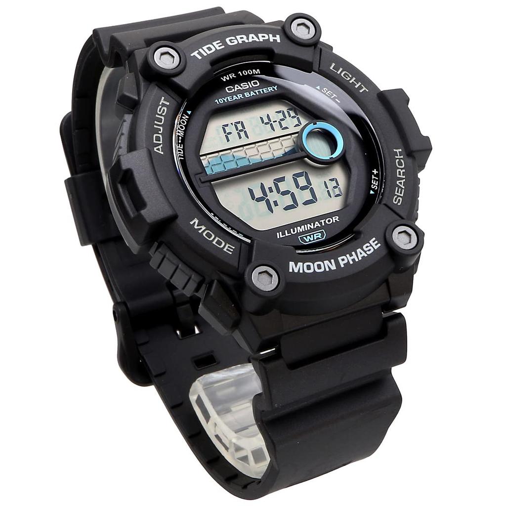 Casio Цифровые часы с функцией отображения данных о приливах и отливах, серия Overseas, модель [Casio] для мужчин и WS-1300 (Черный WS-1300H-1AV) [Продукт]