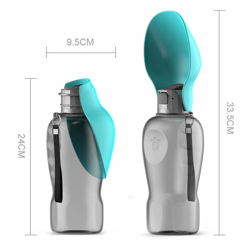 Портативная бутылка для воды для собак, 800 мл, для маленьких и больших собак, кошек, герметичные прогулочные поилки, принадлежности для чихуахуа, бульдога