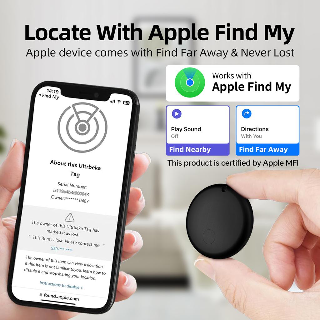 Глобальный мини-GPS-трекер, совместимый с iOS Find My APP, смарт-тег, защита от потери, кошелек для домашних животных, ключ, автомобильный искатель, локатор предметов для iPhone
