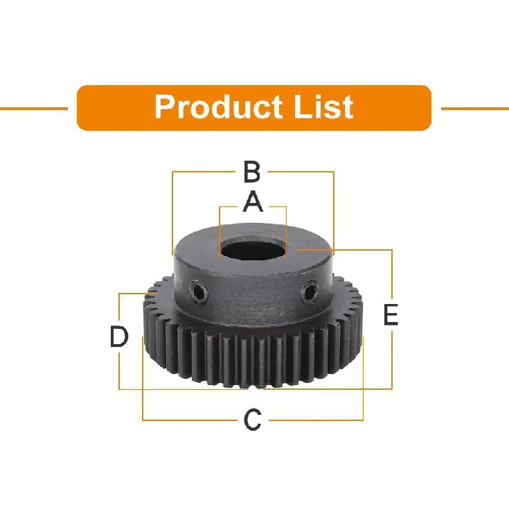 Module 1 Spur Gear 1M-10T/12T/14T SC45#Carbon Steel Material Motor Gear Bore Size 4/5/6/6.35/7 mm Transmission Accessories