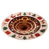 Santa Claus Elk Print Rugs Christmas Round Area Rug, 3D Visual Trap Floor Mat with Print, Festive Entrance Hall Runners Non-Slip Stain Resistant