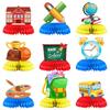 9Pcs/Set Cartoon Back To School Theme Desktop Honeycomb Ornament First Day of School Blackboard for Kids Classroom Decoration