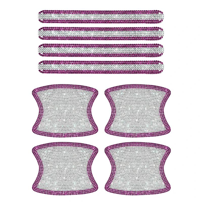 8 шт. блестящие хрустальные алмазные стразы для украшения дверных ручек автомобиля, наклейка для защиты от царапин