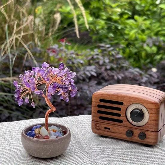 Хрустальное дерево ручной работы, целебное хрустальное украшение, домашний декор, настольное хрустальное дерево в горшке для удачи, позитивной энергии, богатства, исцеления Рейки