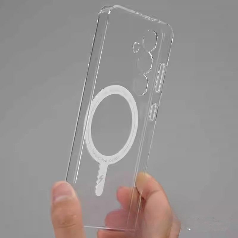 Подходит для чехла для мобильного телефона Samsung Galaxy S25 Прозрачный с магнитной адсорбцией и не желтеющий S24ultra Противоударный S23 Жесткий защитный чехол
