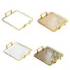 Serving Tray with Handles Rectangle Serving Platter Tea Fruit Storage Tray for Living Room Bathroom Kitchen Entertaining Decor