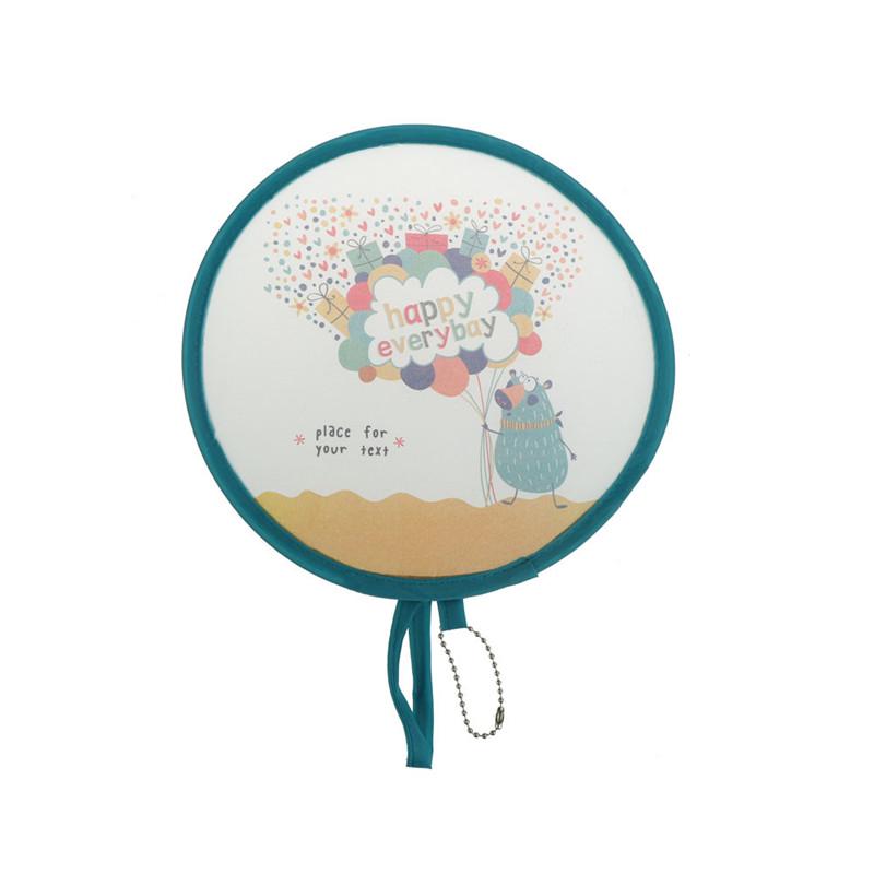 1Pc Portable Round Japanese Style Folding Fans Hand Fan