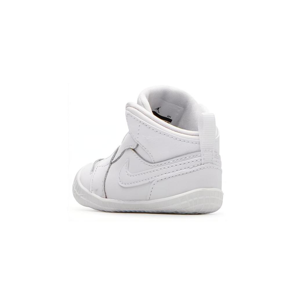 Jordan Air Jordan 1 Пинетки для младенцев Нескользящая подошва Амортизация Высокий дизайн Обувь для начинающих ходить Белый Младенец и малыш AT3745-100