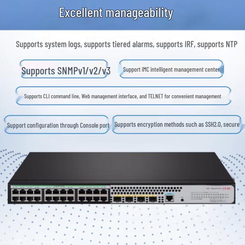 H3C S5024X-PWR-EI L2 Managed Gigabit PoE Switch with 4x 10G SFP+