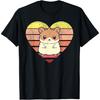 Cute Hamster Design Retro Heart Shape Vintage T-Shirt