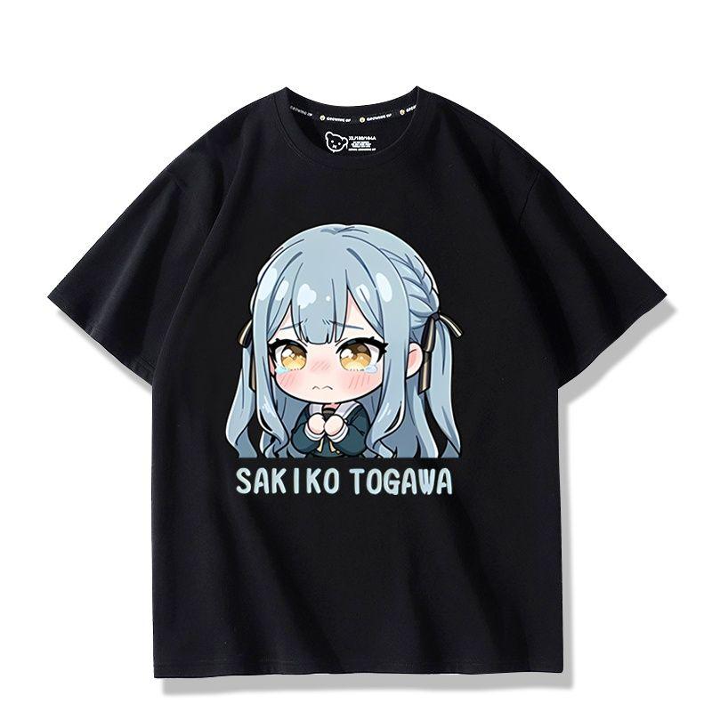 Аниме BanG Dream Сакико Тогава Принт Футболка Кавайная Летняя Футболка с Коротким Рукавом для Унисекс Женщин Летняя Одежда Женские Футболки