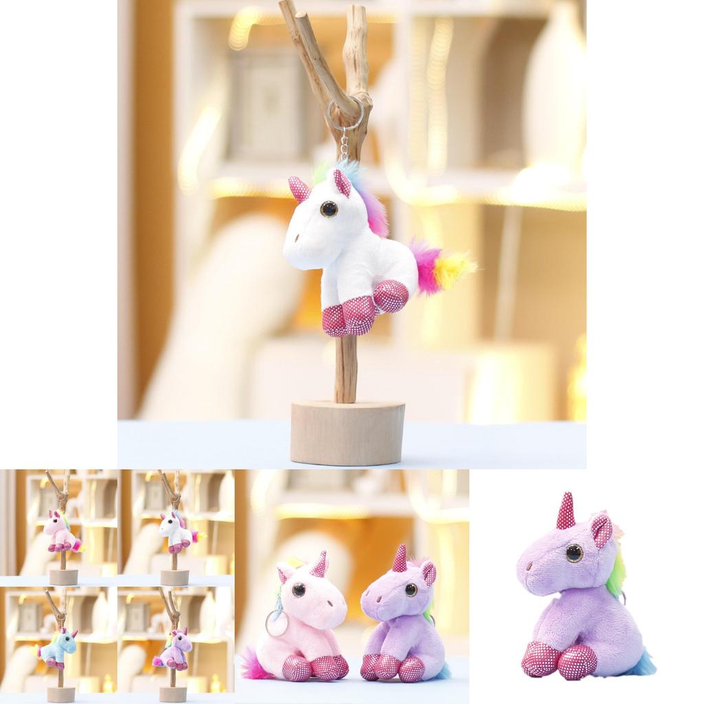 Plush Unicorn Toy With Pp Cotton Filling For Girls Gift Keychain And Bag Decor
