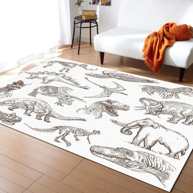 Cartoon Dinosaur Area Rugs Dino Carpet Non Slip Dinosaur Floor Mat for Playroom Classroom Kidroom Decor Children's Crawling Mat