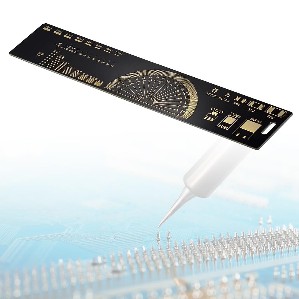15cm 20cm 25cm PCB Ruler R-4 Gold Plated PCB Ruler Multifunctional Resistor Capacitor Chip IC SMD Diode Transistor