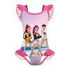 20826 Детский Девочки Аниме KPOP Руми Зои Мира Принт Рюши Без Рукавов Купальник Цельный Купальный Костюм