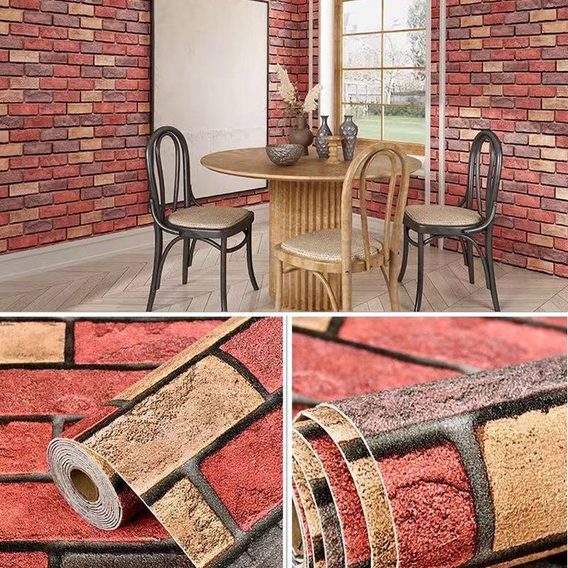 Home Decor Retro Brick Pattern Self-Adhesive Wallpaper Living Room Decoration Waterproof Moistureproof 3D XPE Foam Wallpaper