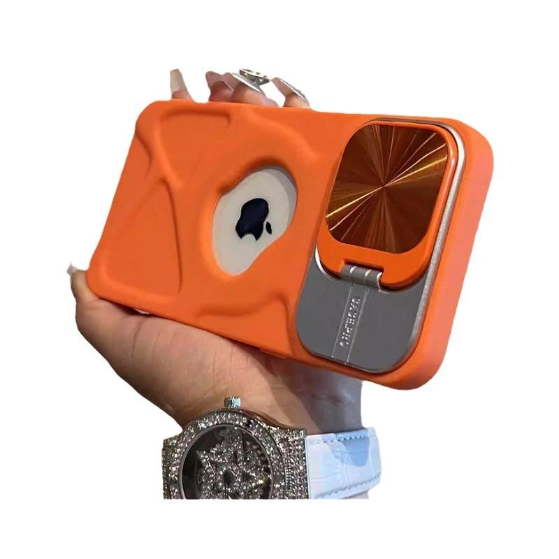 Силиконовый кронштейн со скрытой линзой, подходящий для чехла для мобильного телефона iPhone 16, полностью закрывающий, с магнитным эффектом, защитный чехол для Apple 15