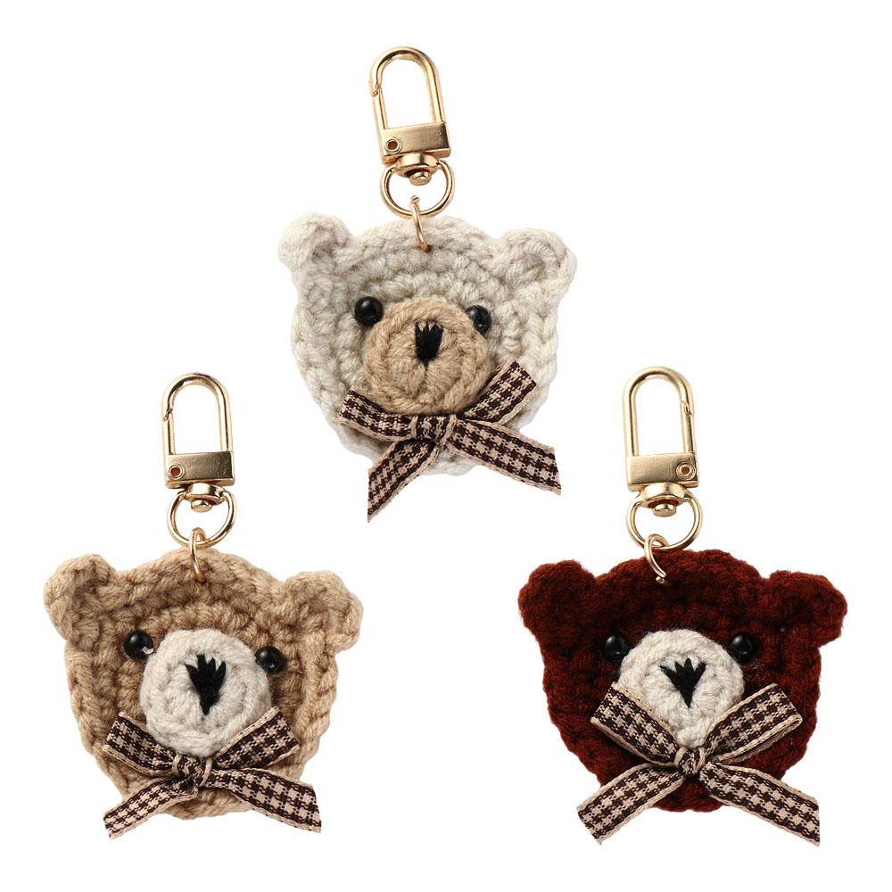 Bow Tie Bear Key Ring Cartoon Schoolbag Pendant Girls Key Chain Bag Pendant Korean Style Key Chain