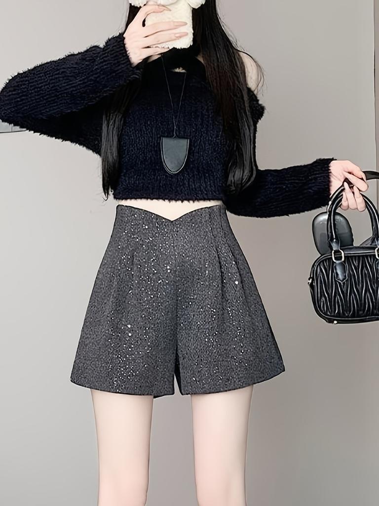 Женские широкие шорты с высокой талией, облегающие повседневные шорты А-силуэта, модная одежда в корейском стиле 2000 года, весна