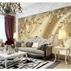 Фото обои 3D стерео золотой цветок драгоценный камень в европейском стиле Роскошные фрески Гостиная ТВ фон настенная живопись