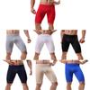 Men Solid Color Elastic Waistband Breathable Stretchy Knee Length Shorts Sport Shorts for Fitness Jogging Workout