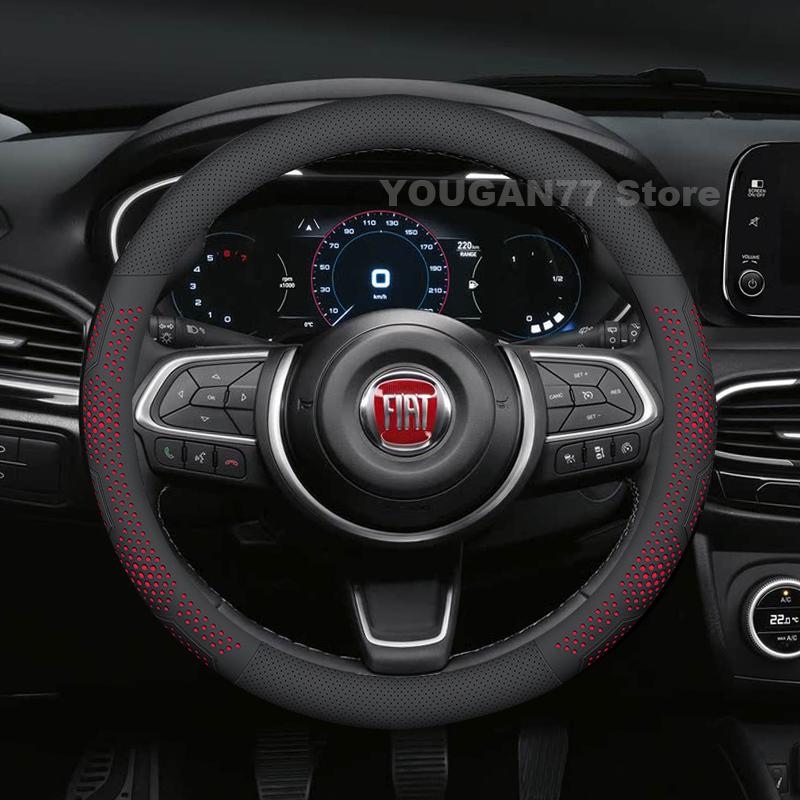 Кожаная накладка на руль автомобиля для Fiat Tipo 500x Scudo 2017-2022 2023 Чехлы для Чехлов Автомобильный интерьер Fiat Dobio Аксессуары