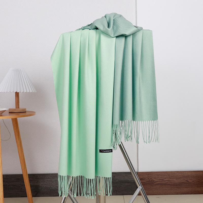 Women'S Thick Warm Solid Color Scarf Autumn And Winter New Style Cashmere Scarf Versatile Wool Scarf