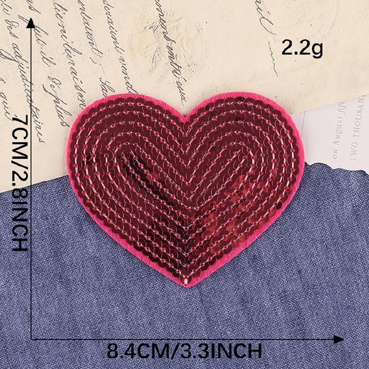 10 шт. Вышитые нашивки в форме сердца, приутюживаемые нашивки, пришивные аппликации, нашивки с пайетками для шляпы