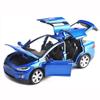 Литая игрушечная машинка Model X, 1 шт.:32-масштабная игрушечная машина с откидным механизмом, модель X90 из сплава Tesla, открывание двери автомобиля из сплава с подсветкой и музыкой, детские игрушки