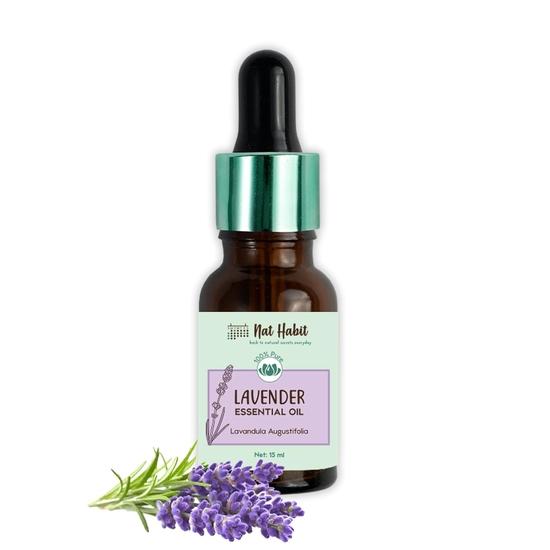 Nat Habit 100% Pure Lavender Essential Oil With Lavandula Angustifolia For Hair & Skin, Steam Distilled,Diffuser Oil - 15 Ml