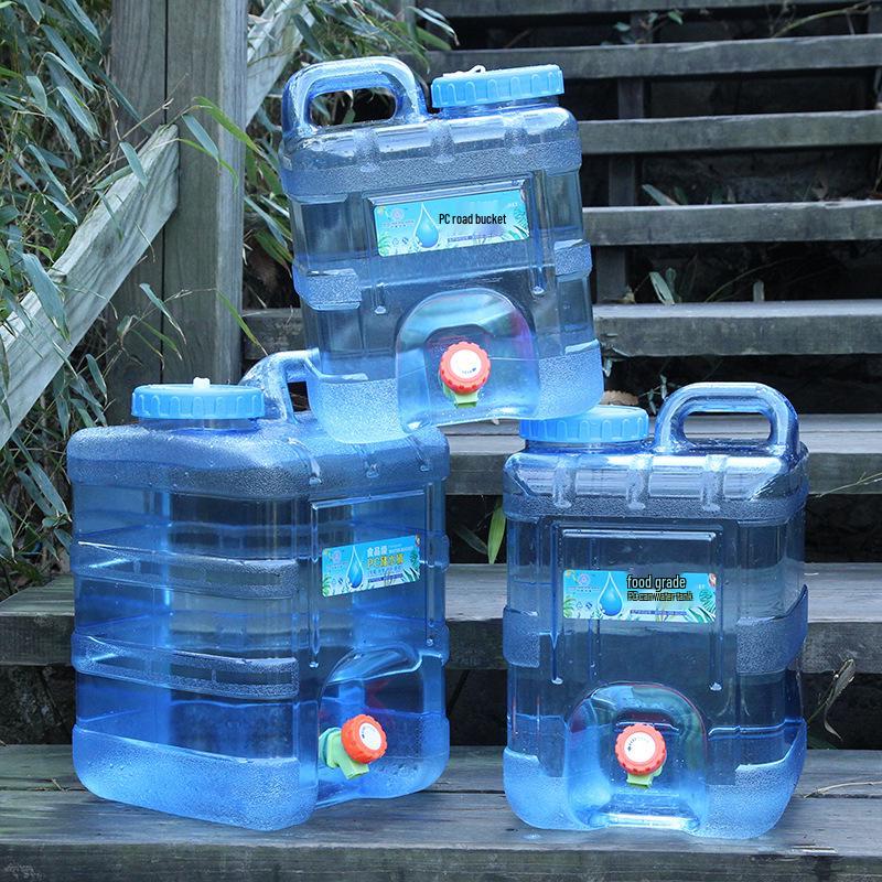 Квадратное ведро для воды на 15 л для улицы с краном, пищевой ПК для бытового и кемпингового использования