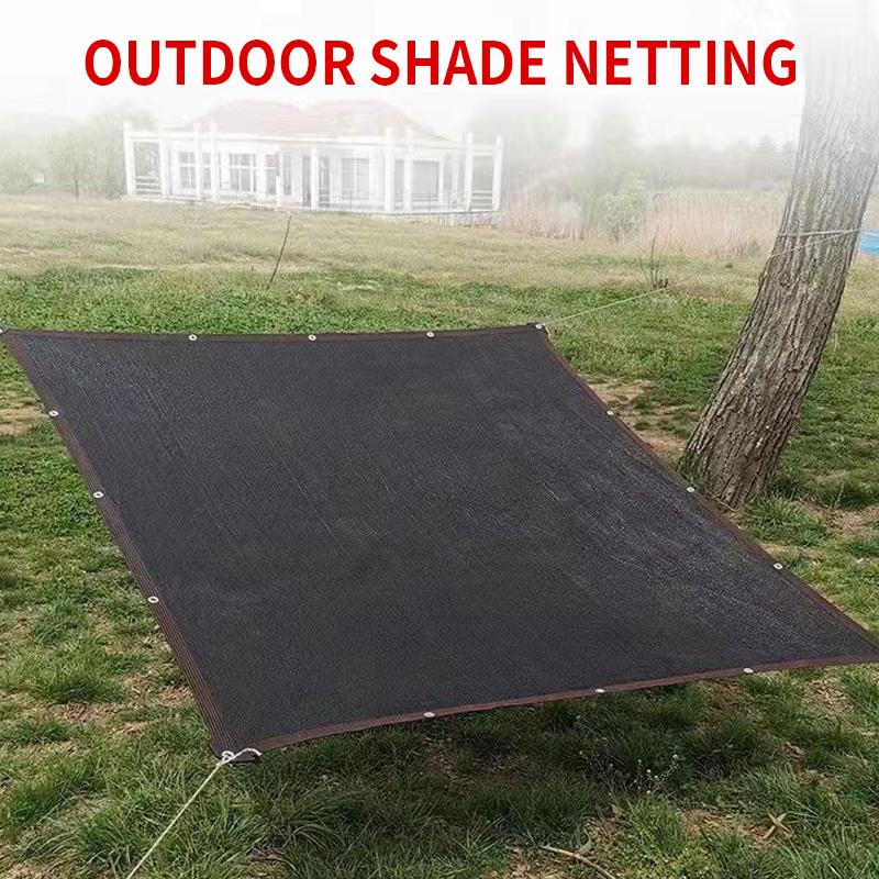 Thickened 12-pin 90% Shading Rate anti-UV HDPE Black Shading Net Outdoor Pergola Car Garage Rain Shed Shading Net