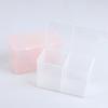 Twin Well Empty Grids Portable Storage Case Wipe Pads Cotton Swab Container