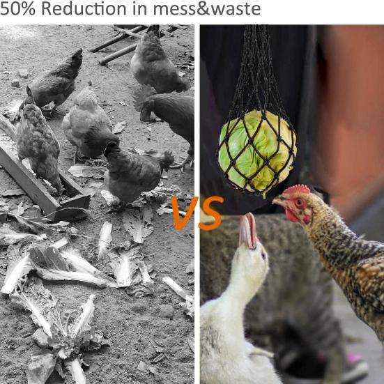 4Pcs Net Bag Chicken Vegetable Hanging Feeder Healthy Feeding Even Mesh Simple Installation Chicken Vegetable Feeder