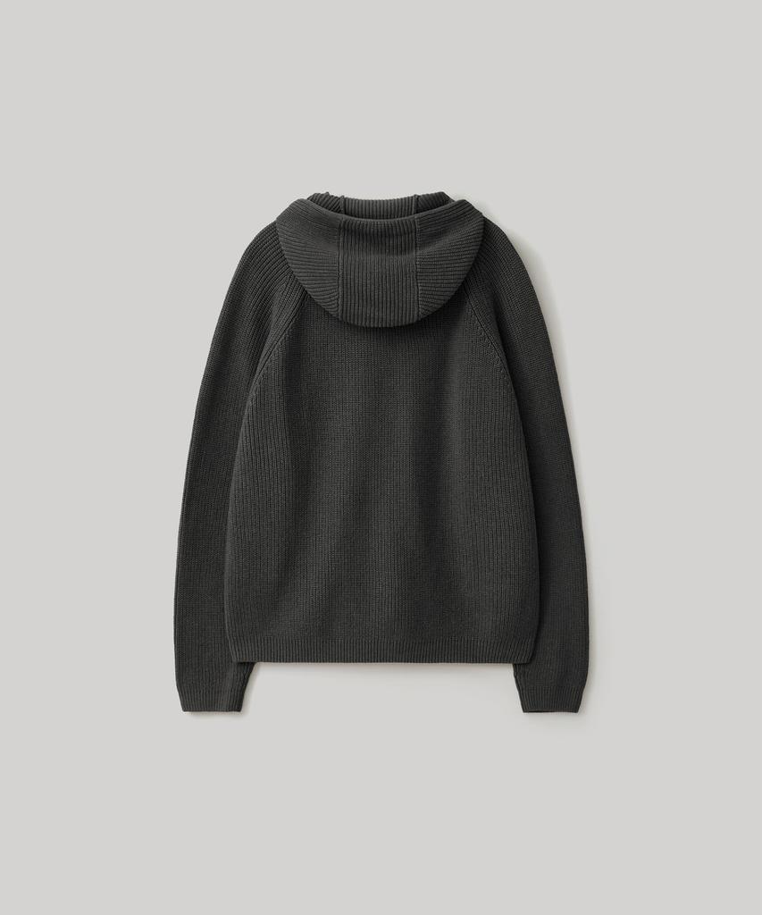 ANOTHER OFFICE Hooded Knit Parka (Heather Charcoal)