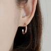 Slim Mini Hoop Silver Pink Earrings Tessvp13160M