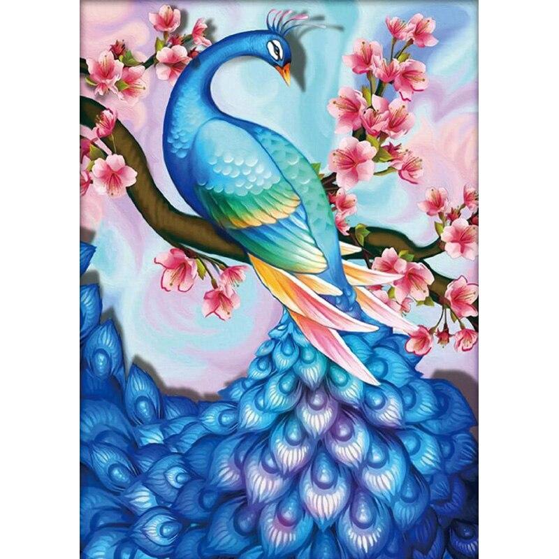 Embroidery New Diy 5d Diamond Peacock Cross Stitch Animal Diamond Painting Full Square Round Drill Mosaic Home Decor Art Gift