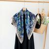 Spring and Summer Silk Scarves New Retro Fashionable Imitation Silk Square Scarf Versatile Printed Scarf Decorative Light Luxury Design Scarf