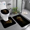 FC Liverpool 3pcs Pattern Flannel Nonslip Absorbent Washable Decorative Bathroom Home Toilet Seat Cover Mat Set