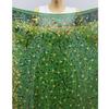 Sunscreen Exquisite Faux Silk Scarf Women Green Peacock Pattern Rectangle Shawl Costume Accessories