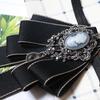 Rhinestone Bow Tie Crystal Ribbon Bow Brooch  Business Formal Dress Shirt