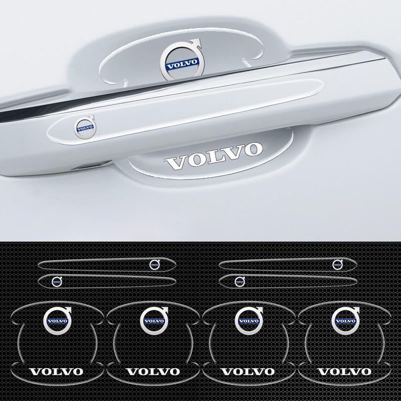 8 шт. Для Volvo V60 XC60 XC90 S60 XC40 V40 S80 T6 V90 EX90 S90 V70 Наклейки-защита ручек дверей автомобиля, Пленка-полоска на углубление двери