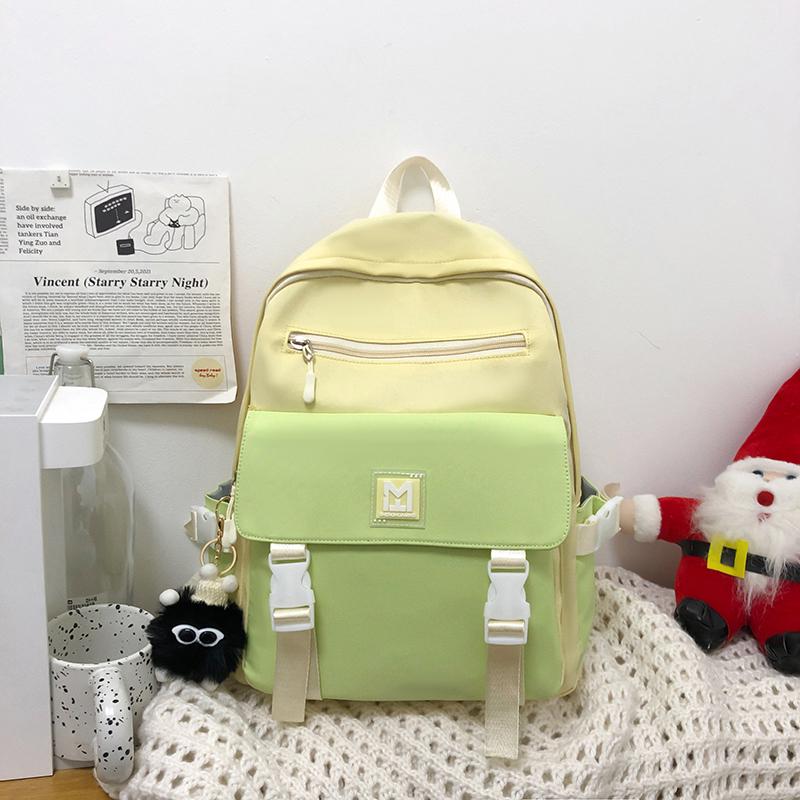 Большая вместимость, легкий школьный рюкзак для средней школы, женский, контрастный цвет