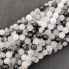 Обычные круглые натуральные бусины из черного рутила, простые бусины из черного рутила, гладкие бусины из черного рутила, размер 6 мм, 8 мм, 10 мм, бусины длиной 14–15 дюймов.