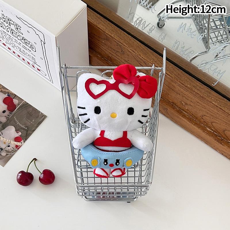 Winter Plush HelloKitty Keychain Scarf Kitty Dress Up Girl Birthday Gift Angel Shaped Kitty Cat Pendant Car Decoration Xmas Gift
